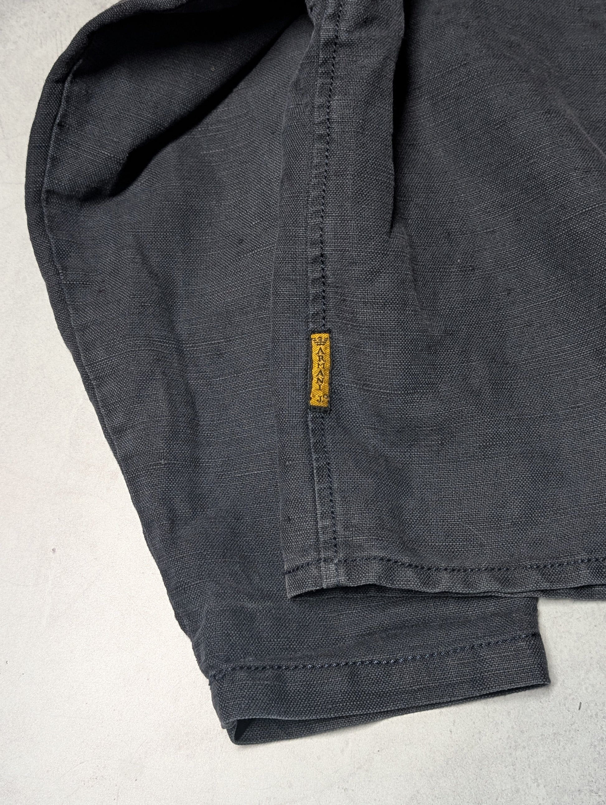 90's Armani Jeans Stone Washed Linen Blouson Jacket
