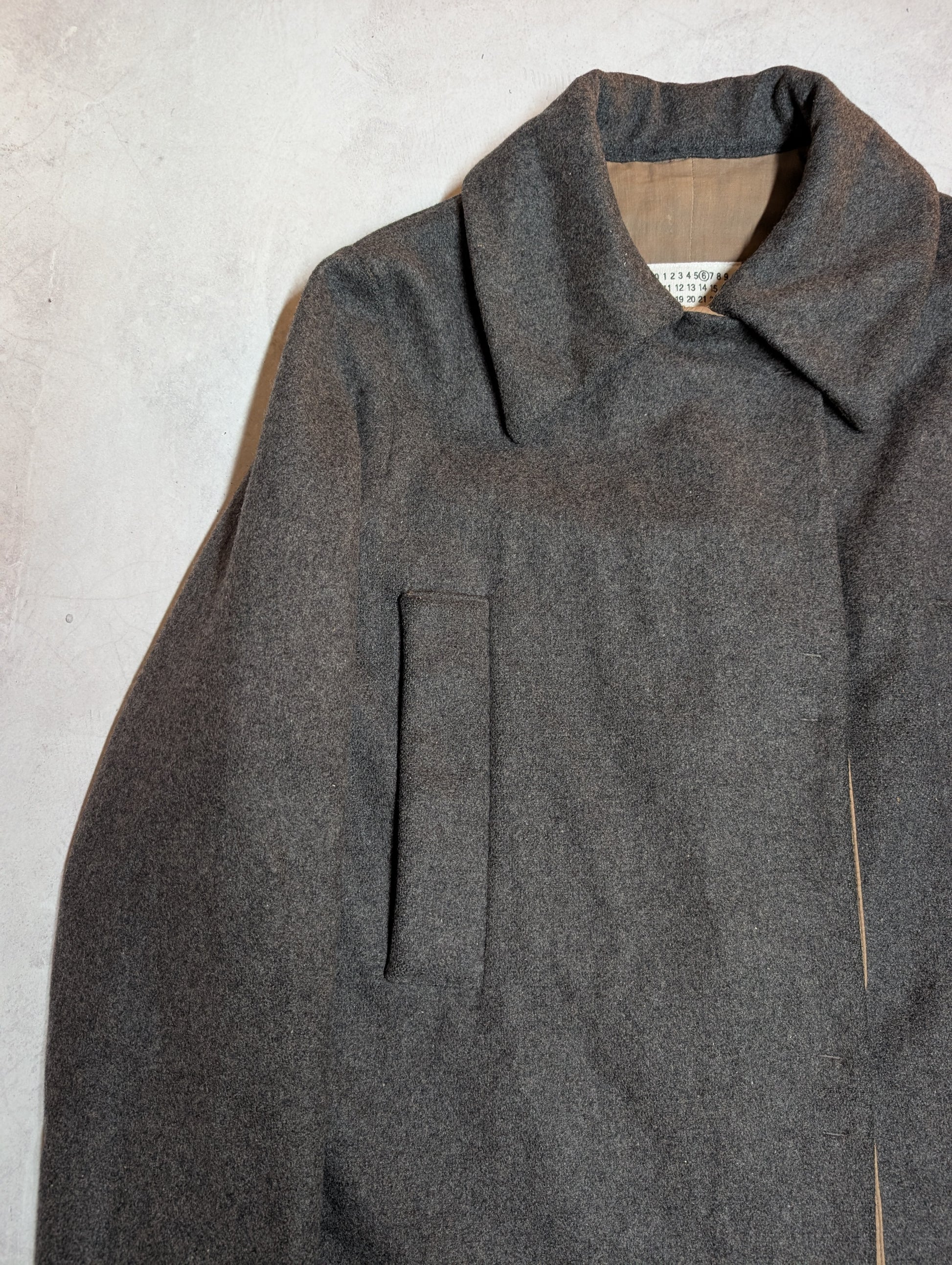 MM6 Maison Margiela Padded Wool Blend Asymmetric Overcoat
