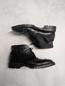 Prada Vintage Textured Leather Square-Toe Vibram Chukka Boots