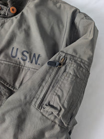 Vintage 90s USN WEP Padded Flight Jacket Olive XL