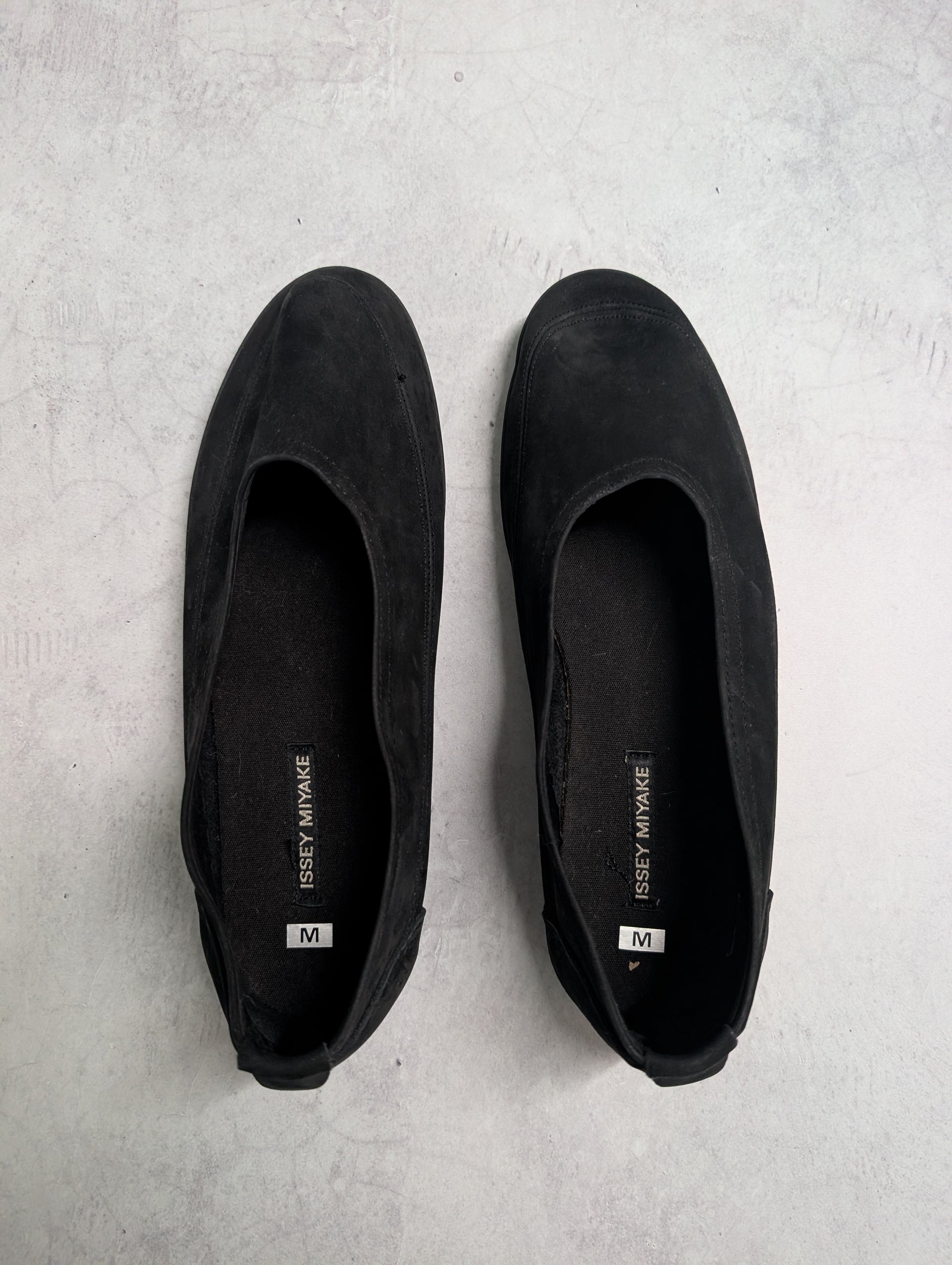 Issey Miyake Archival Black Suede Slip-On Shoes