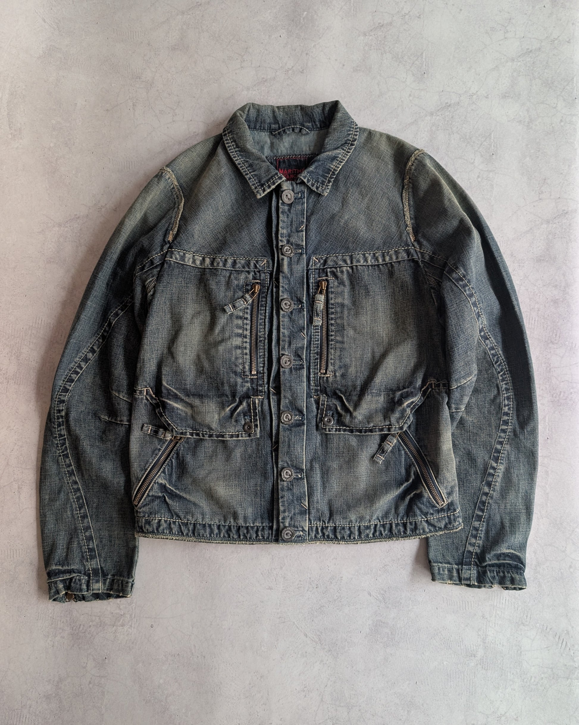 Marithé François Girbaud Washed Denim Trucker Jacket