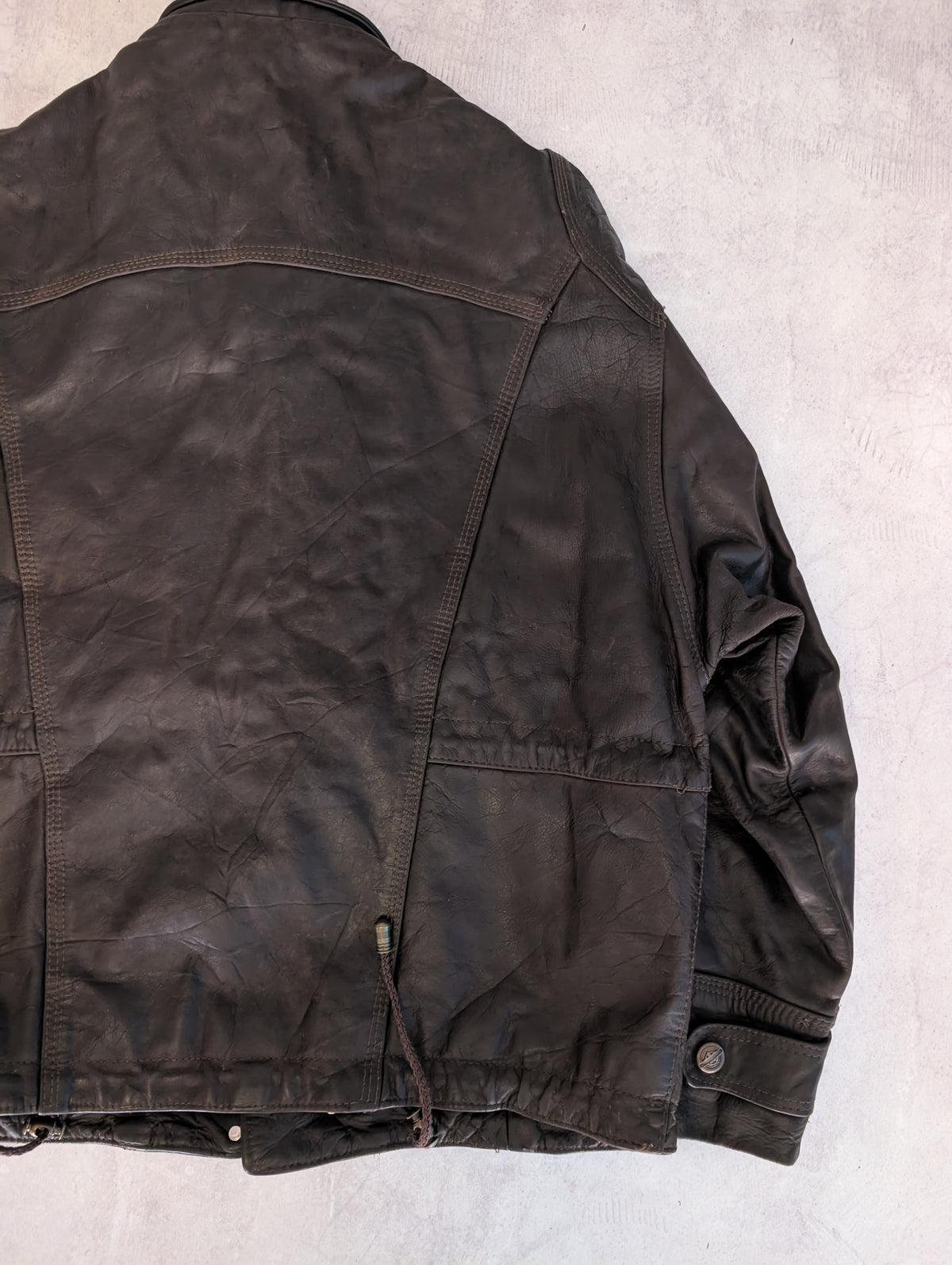 Vintage 1990s Heavyweight Fireman Clasp Leather Jacket