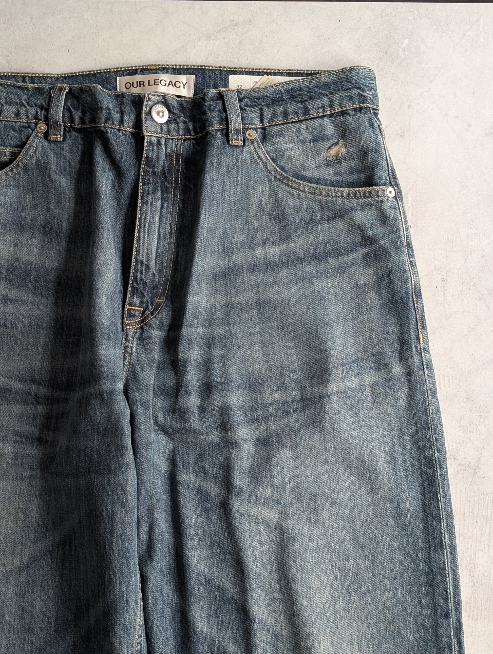 Our Legacy Vast Cut Faded Blue Denim Jeans