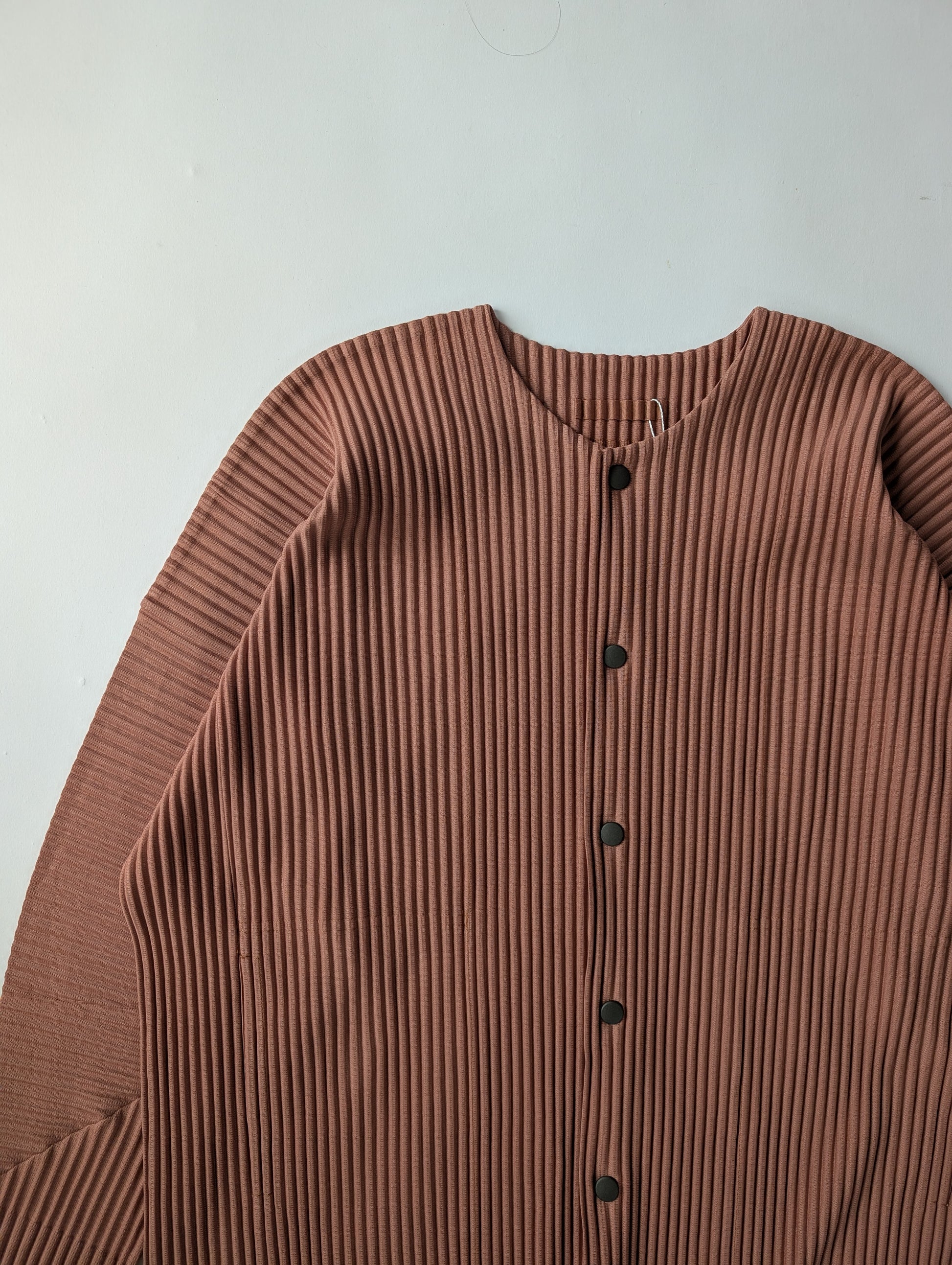 Homme Plissé Issey Miyake Pleated Jacket in Coral