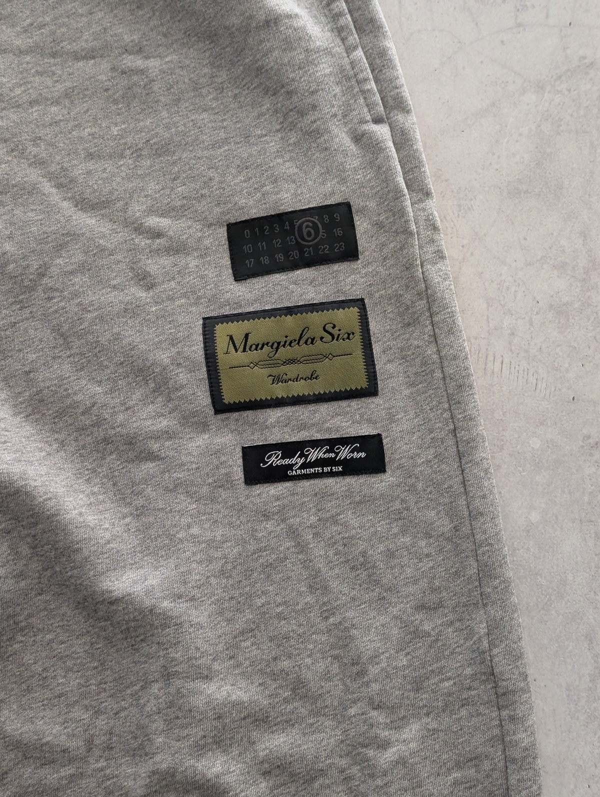 MM6 Maison Margiela Multi-Patch Wide-Leg Grey Sweatpants
