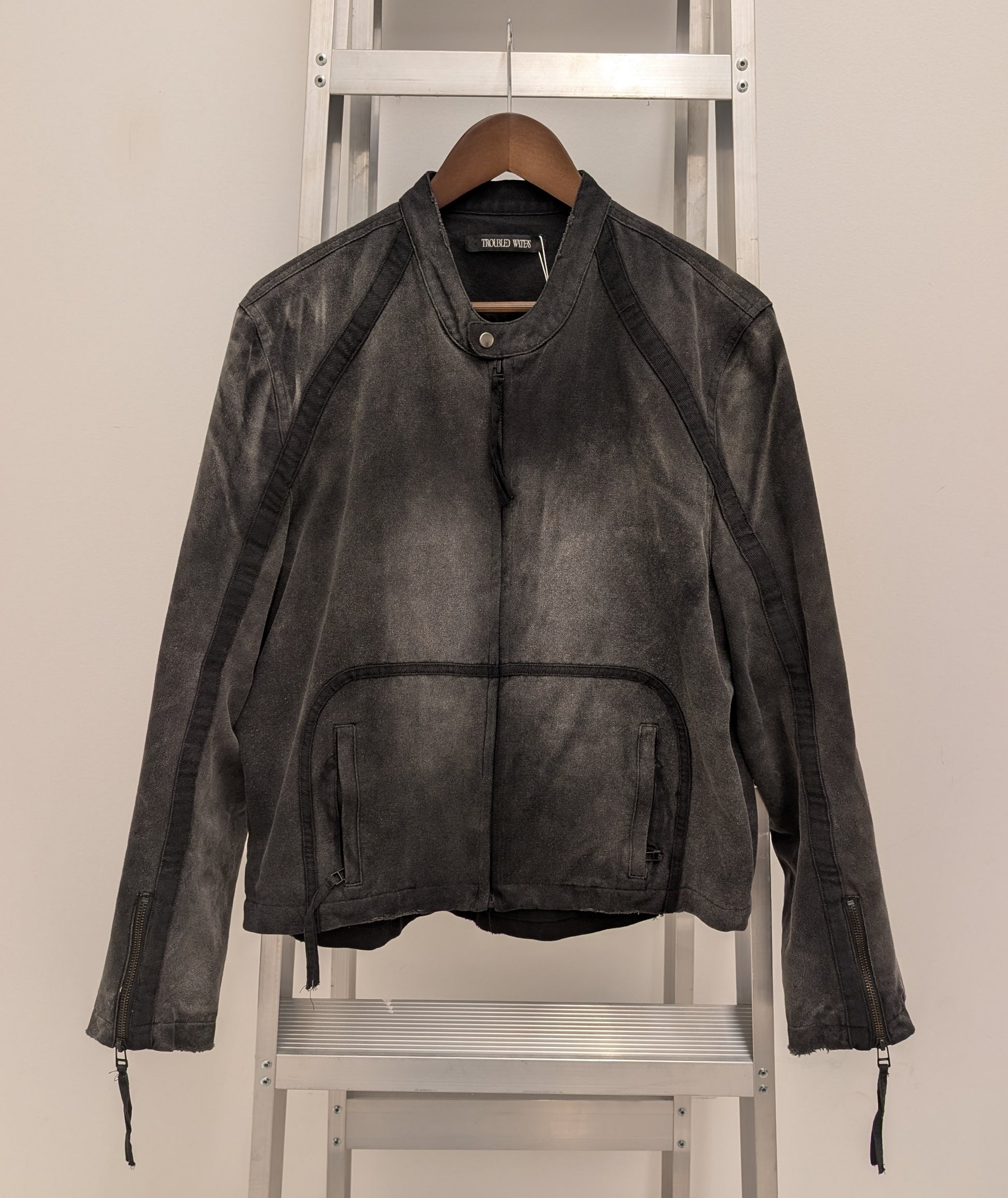 Troubled Waters Distressed Motorcycle Jacket