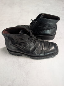 Prada Vintage Textured Leather Square-Toe Vibram Chukka Boots