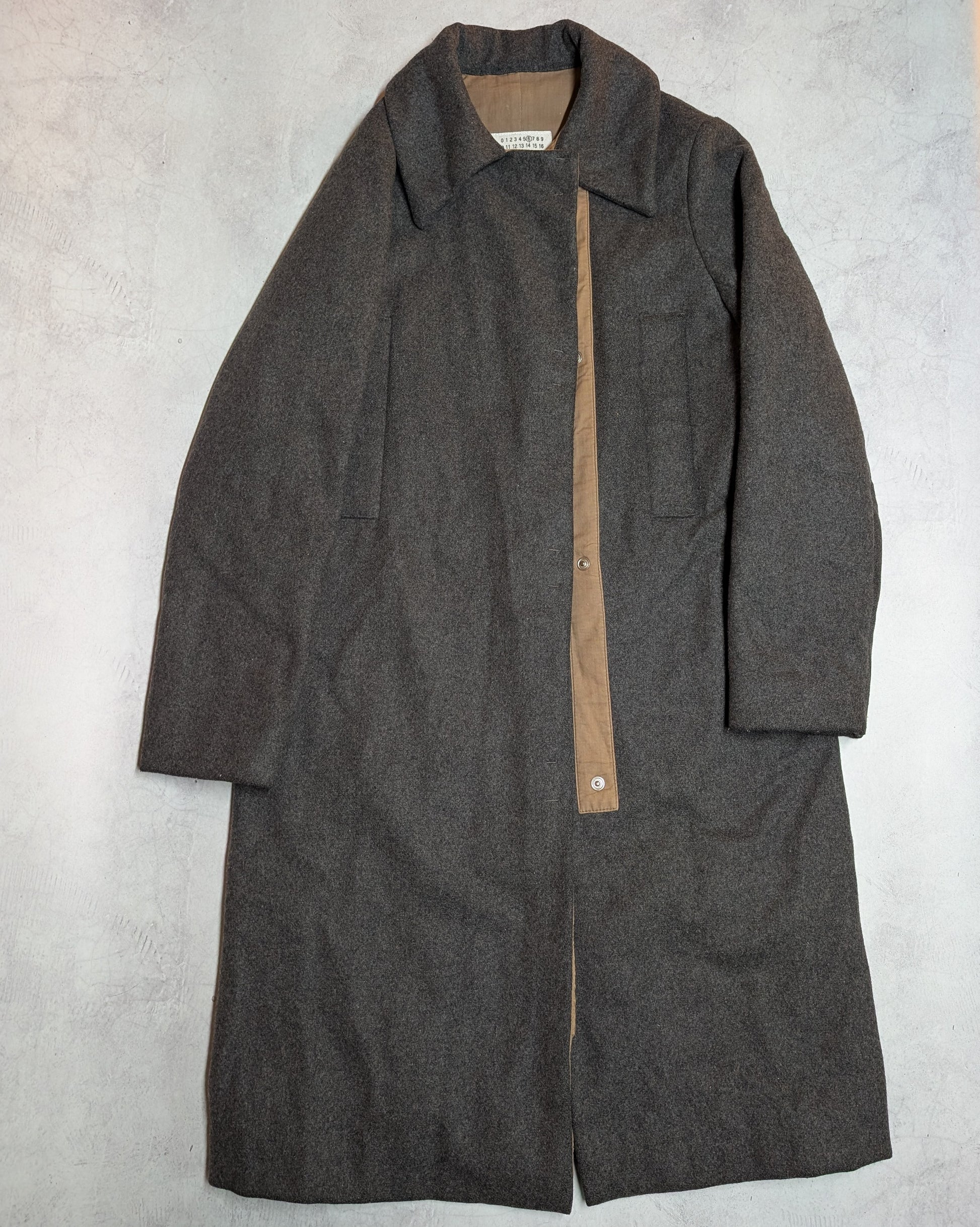 MM6 Maison Margiela Padded Wool Blend Asymmetric Overcoat