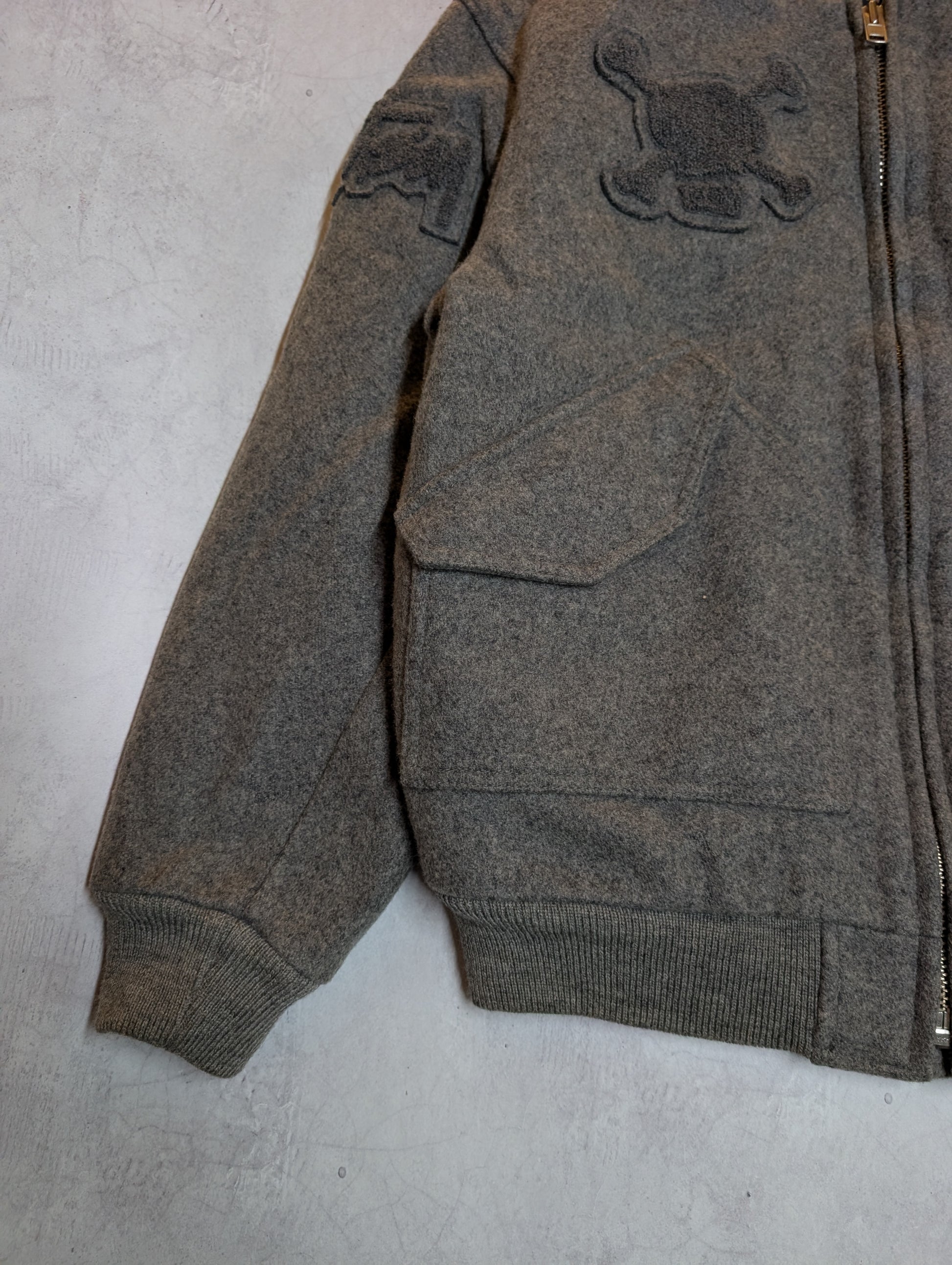 Stussy Wool Chenille Patch Bomber Jacket 90's