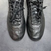 SĀN ARCHIVE GOODS Adidas Y-3 Japan triple black sneakers in premium soft-touch natural grain leather with tonal laces.